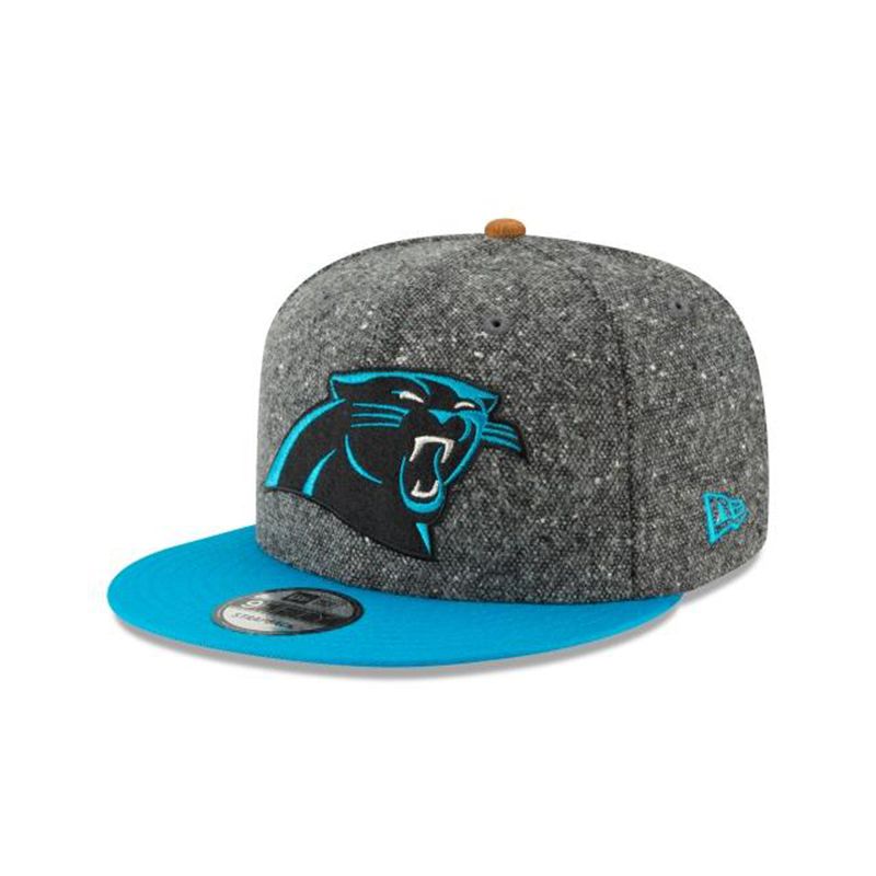 NFL Carolina Panthers Suede On Tweed 9Fifty Strapback (TQV1132) - Grey New Era Caps